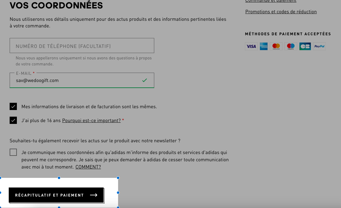 carte cadeau adidas code pin